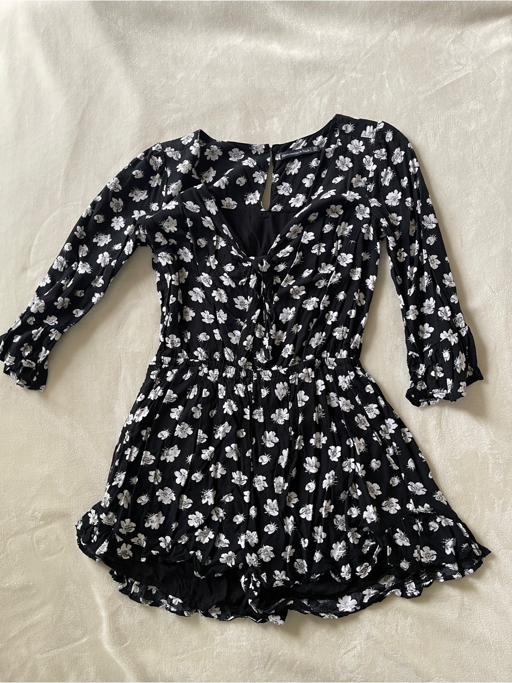 Abercrombie Black and White Floral romper